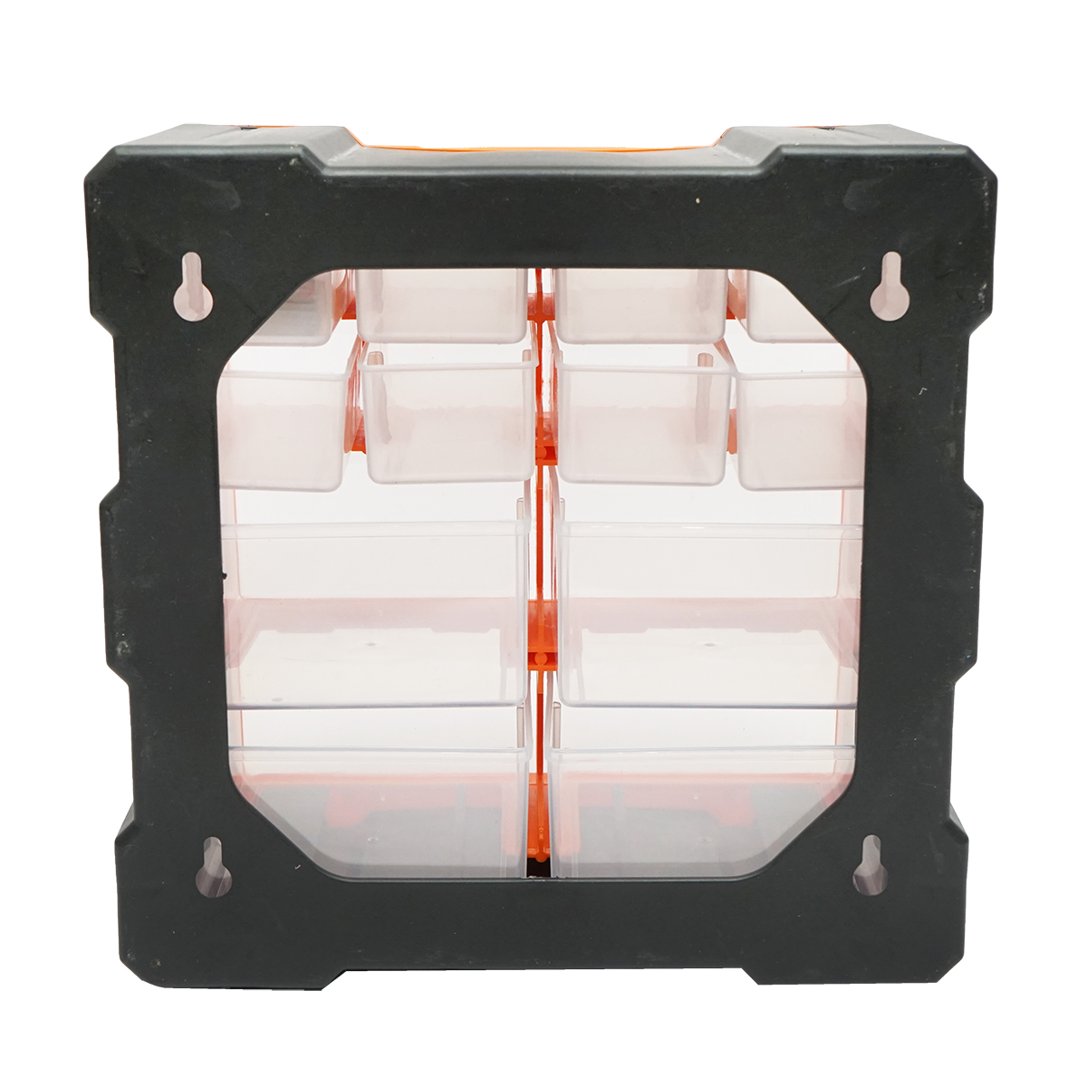 Cutie depozitare portocalie din plastic modulara, 12 sertare 267x262x157mm Breckner Germany – imagine 2