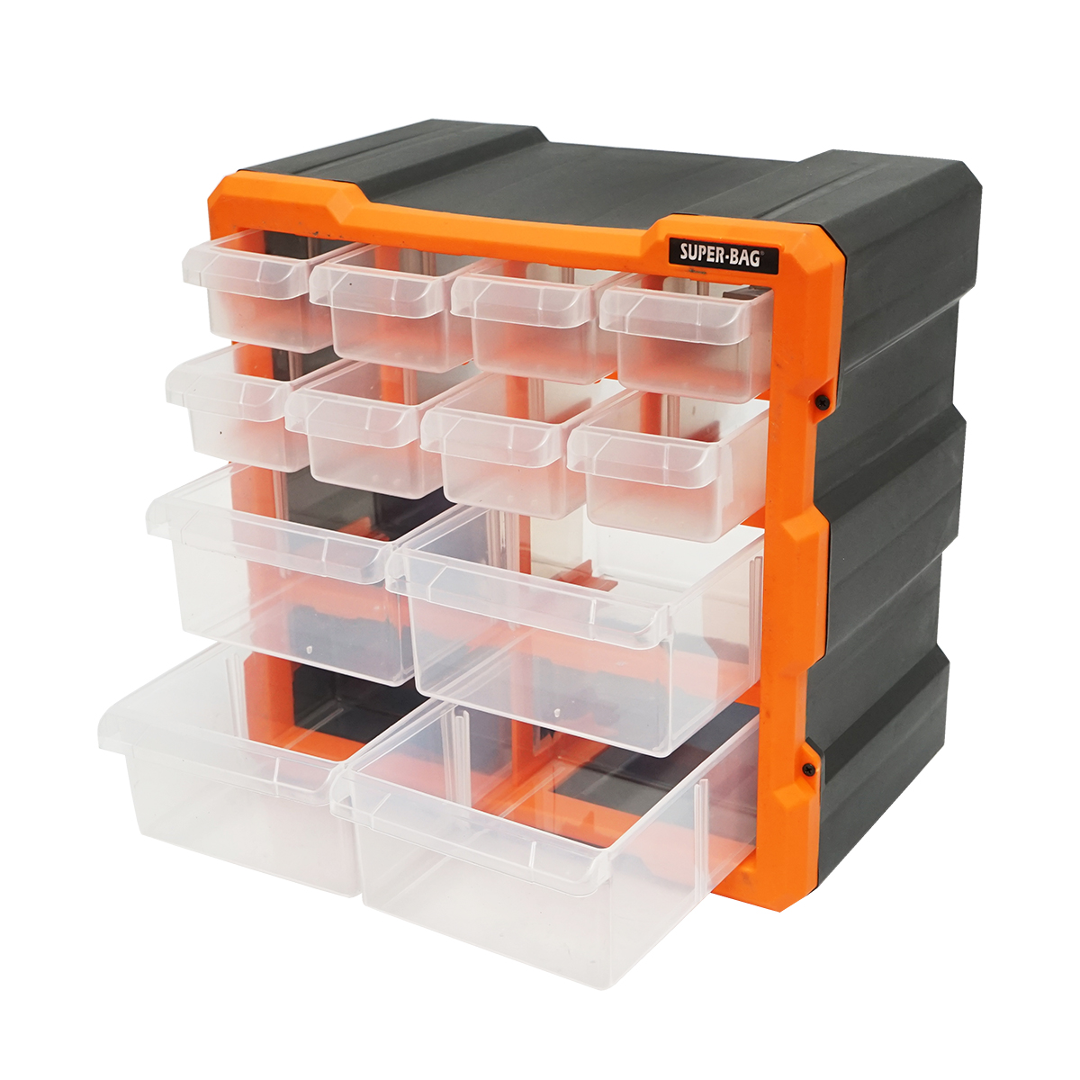 Cutie depozitare portocalie din plastic modulara, 12 sertare 267x262x157mm Breckner Germany – imagine 3