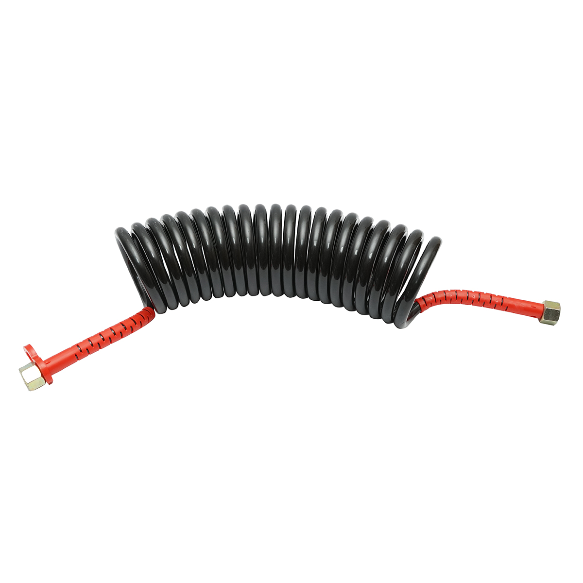 Furtun aer spiralat M18 camion 5.5m, negru si capete rosii cauciucate  – imagine 3