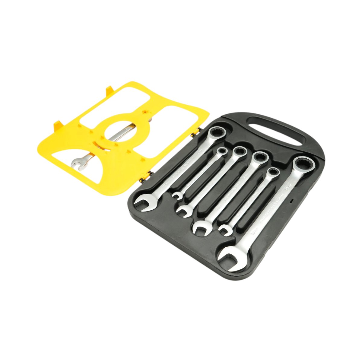 Trusa chei combinate fixe si inelare cu clichet 8-19mm 7 piese Cr-V Breckner Germany – imagine 3