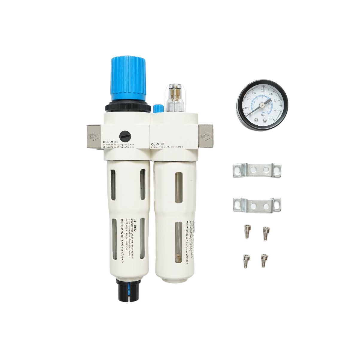 Filtru aer si ungator cu regulator de presiune max. 1.6 MPa, racord 1/4
