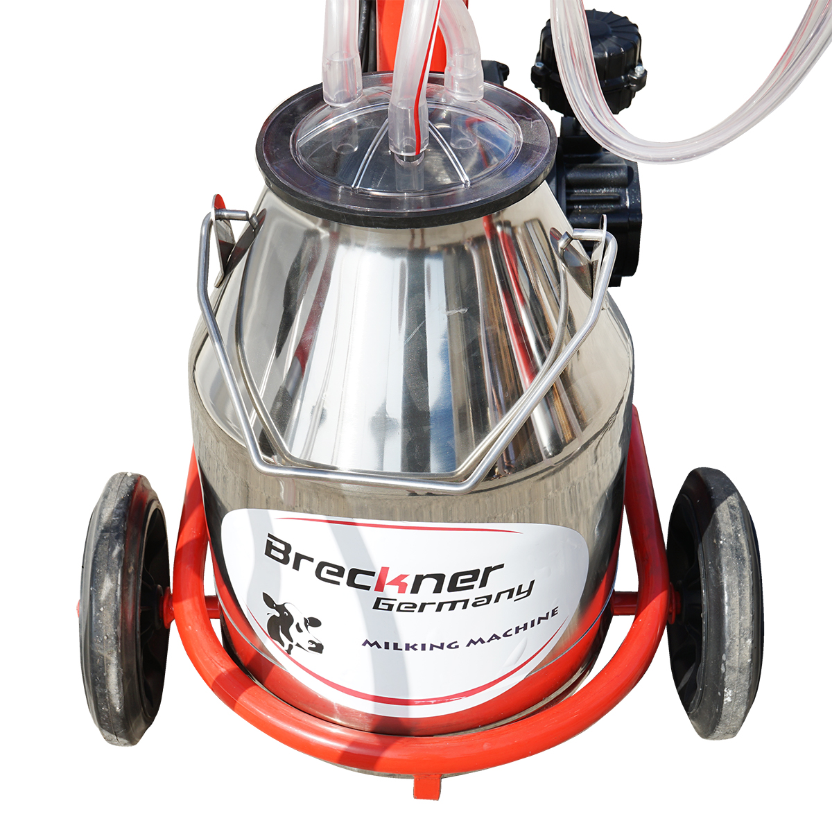 Aparat de muls vaci 2 posturi bidon 30L inox cu vid in cadru(vacuum) Breckner Germany – imagine 8