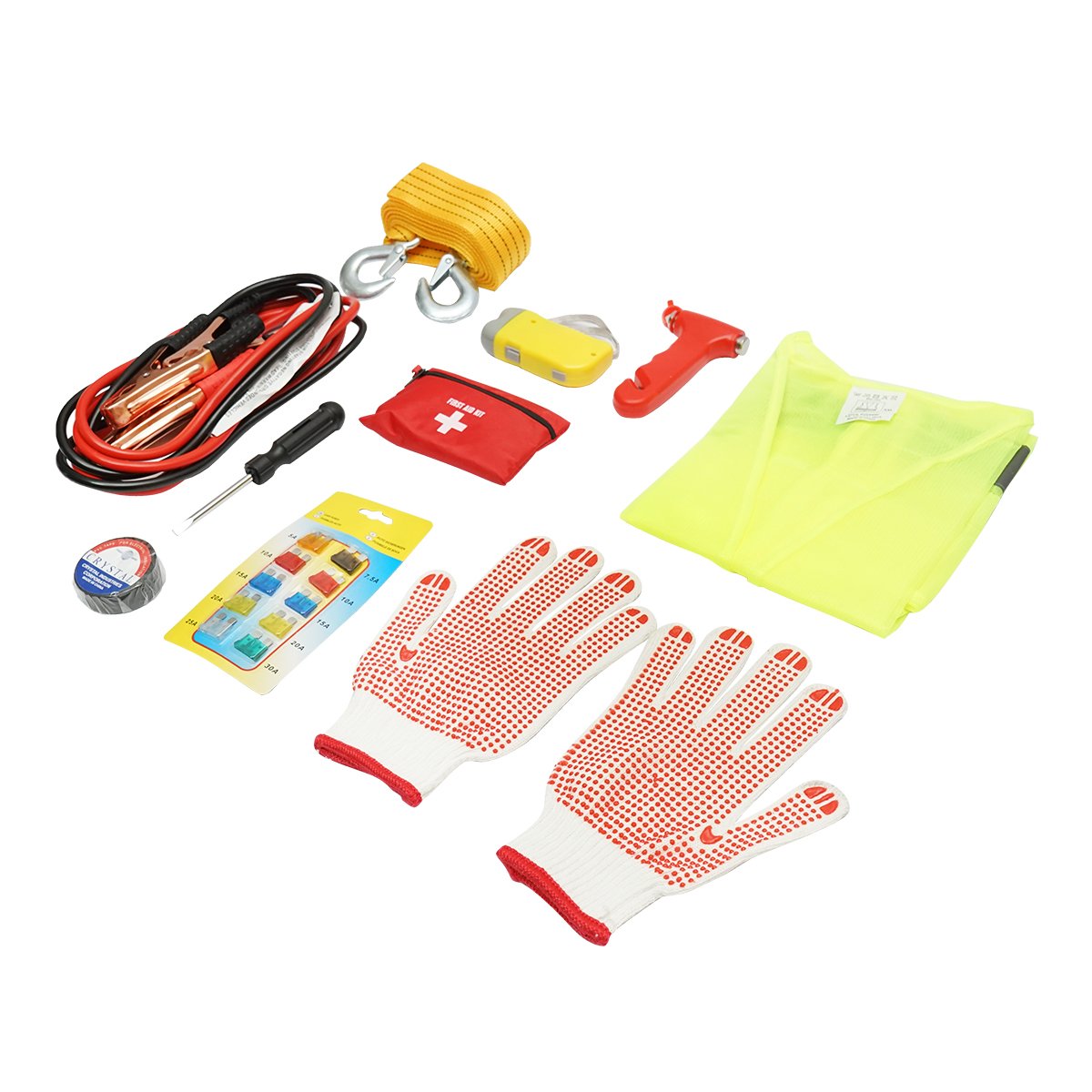 Kit siguranta auto cu necesar de urgenta 10 piese Breckner Germany