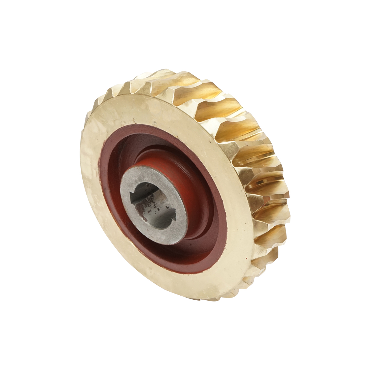 Set pinion bronz cu ax melcat pentru troliu Tractor Forestier – imagine 2