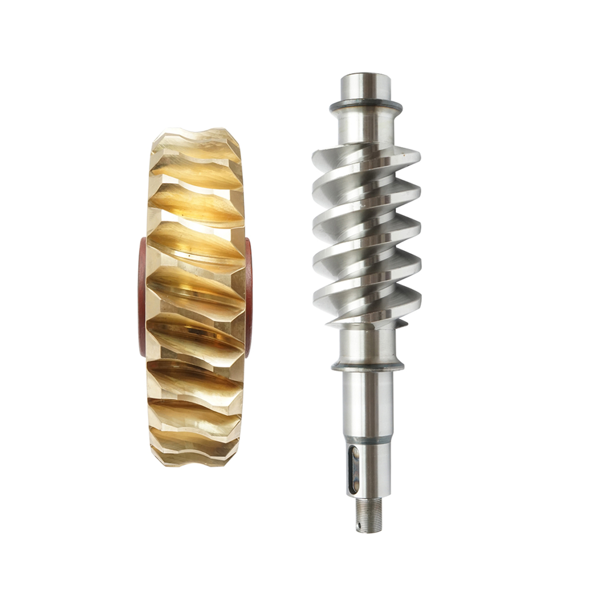 Set pinion bronz cu ax melcat pentru troliu Tractor Forestier – imagine 5