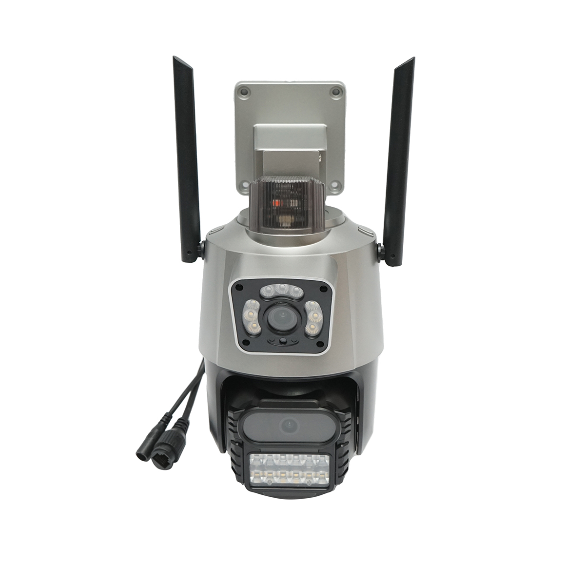 Camera de supraveghere lentila duala 6MP, P2P WIFI 2.4G 1080P, PTZ cu senzor de miscare, sirena, detectie umana si aplicatie iCSee