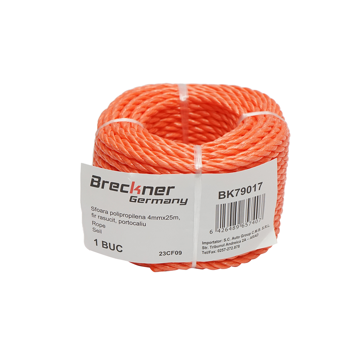 Sfoara PP fir rasucit portocalie 4mmx25m Breckner Germany