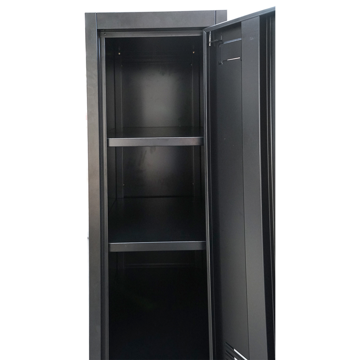Dulap metalic fiset dublu tip vestiar negru cu 2 usi securizate 1850x380x450mm Breckner Germany – imagine 6
