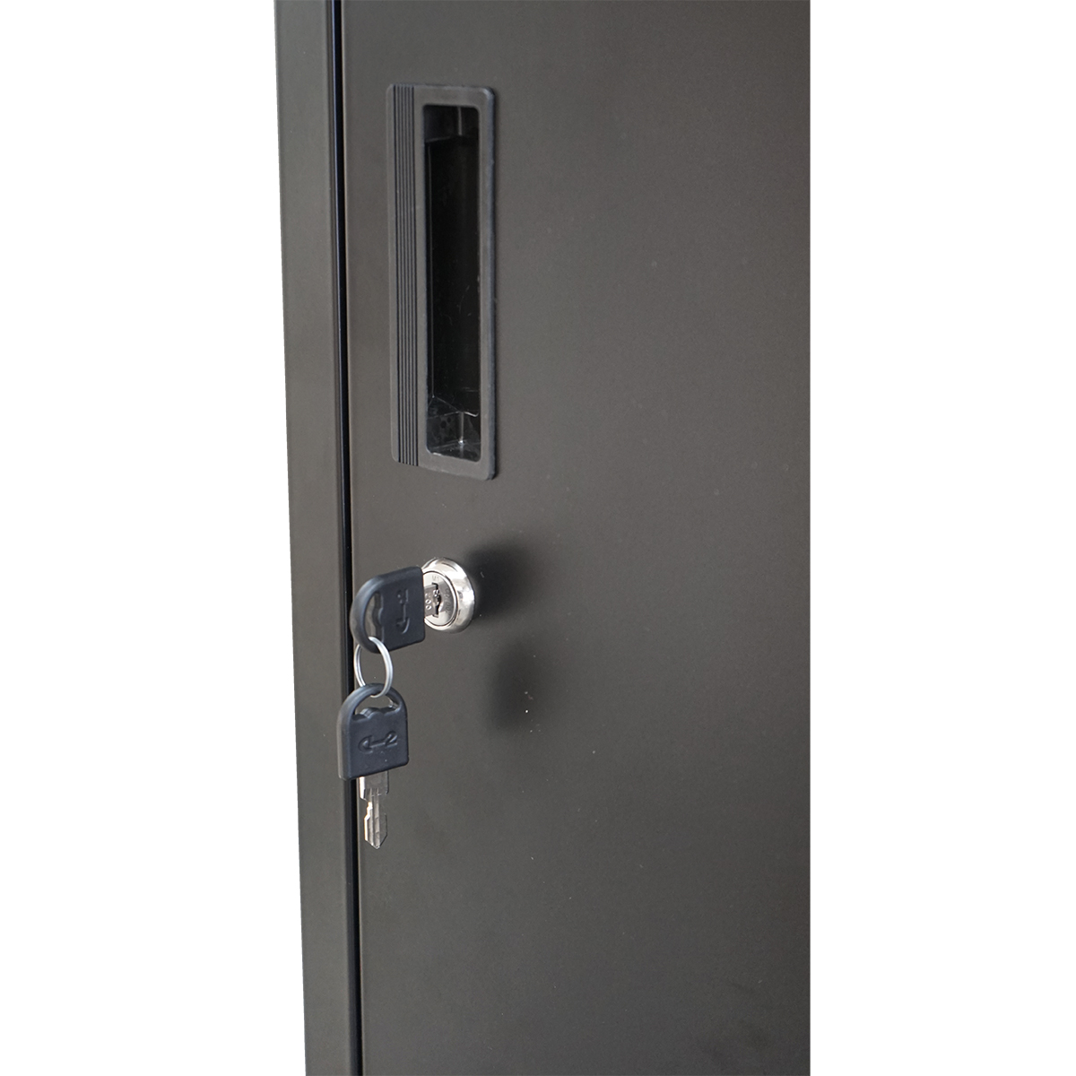 Dulap metalic fiset dublu tip vestiar negru cu 2 usi securizate 1850x380x450mm Breckner Germany – imagine 8