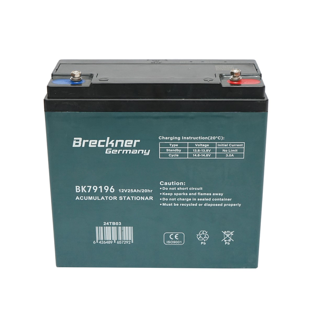 Baterie VRLA plumb-acid 12V 25Ah 20HR 180x170x77mm Breckner Germany
