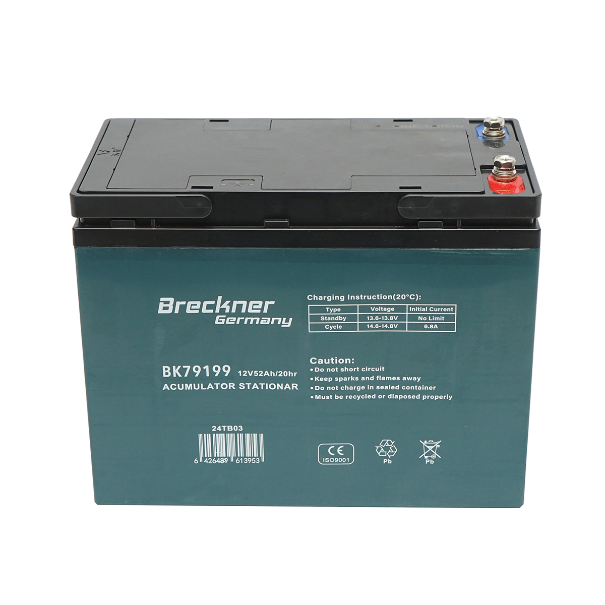 Baterie VRLA cu gel pentru bicicleta electrica 12V 52Ah 20HR 224x174x120mm Breckner Germany