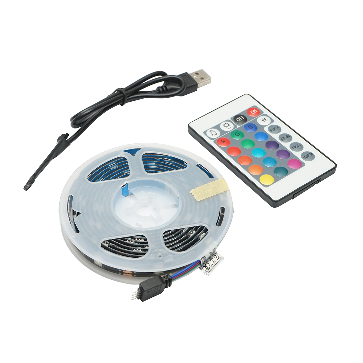 Banda LED cu telecomanda 5V, 2m, control vocal RGB IP20 Breckner Germany – imagine 2