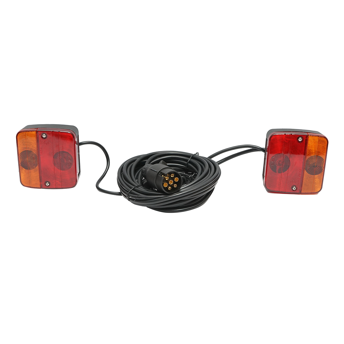 Set lampi magnetice 12V pentru remorca, fisa 7 pini, cablu intre stopuri de 2.5m, cablu fisa 7.5m Breckner Germany