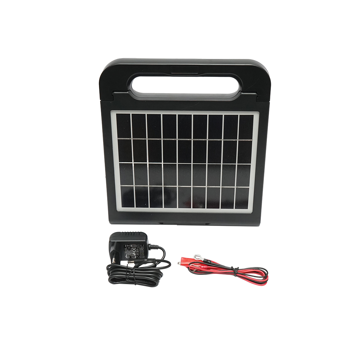 Aparat generator de impulsuri 1 Joule 5km, 220V cu panou solar 5W 9V si baterie 6V 7Ah Breckner Germany