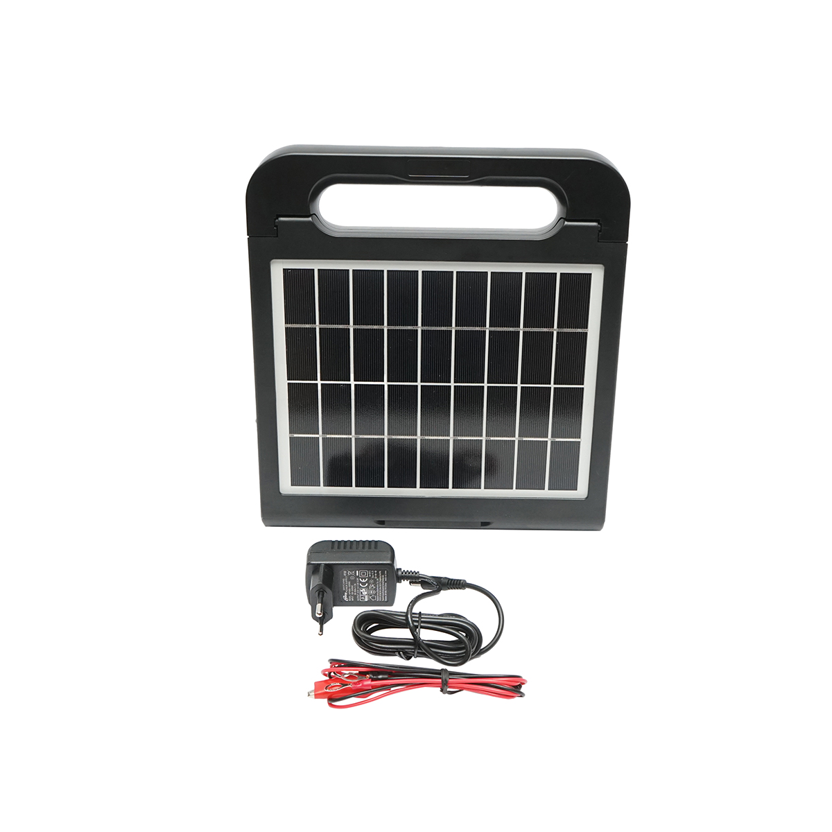 Aparat generator de impulsuri 2 Joule 10km, 220V cu panou solar 5W 9V si baterie 6V 7Ah Breckner Germany