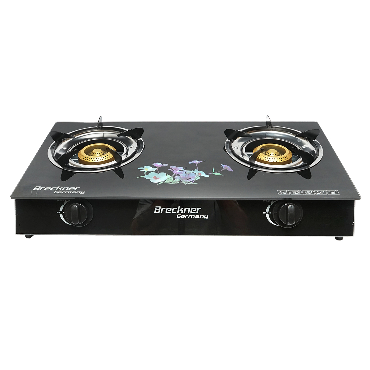 Aragaz, plita cu 2 arzatoare din fonta 2.5kW, sticla securizata 700x380x94mm Breckner Germany