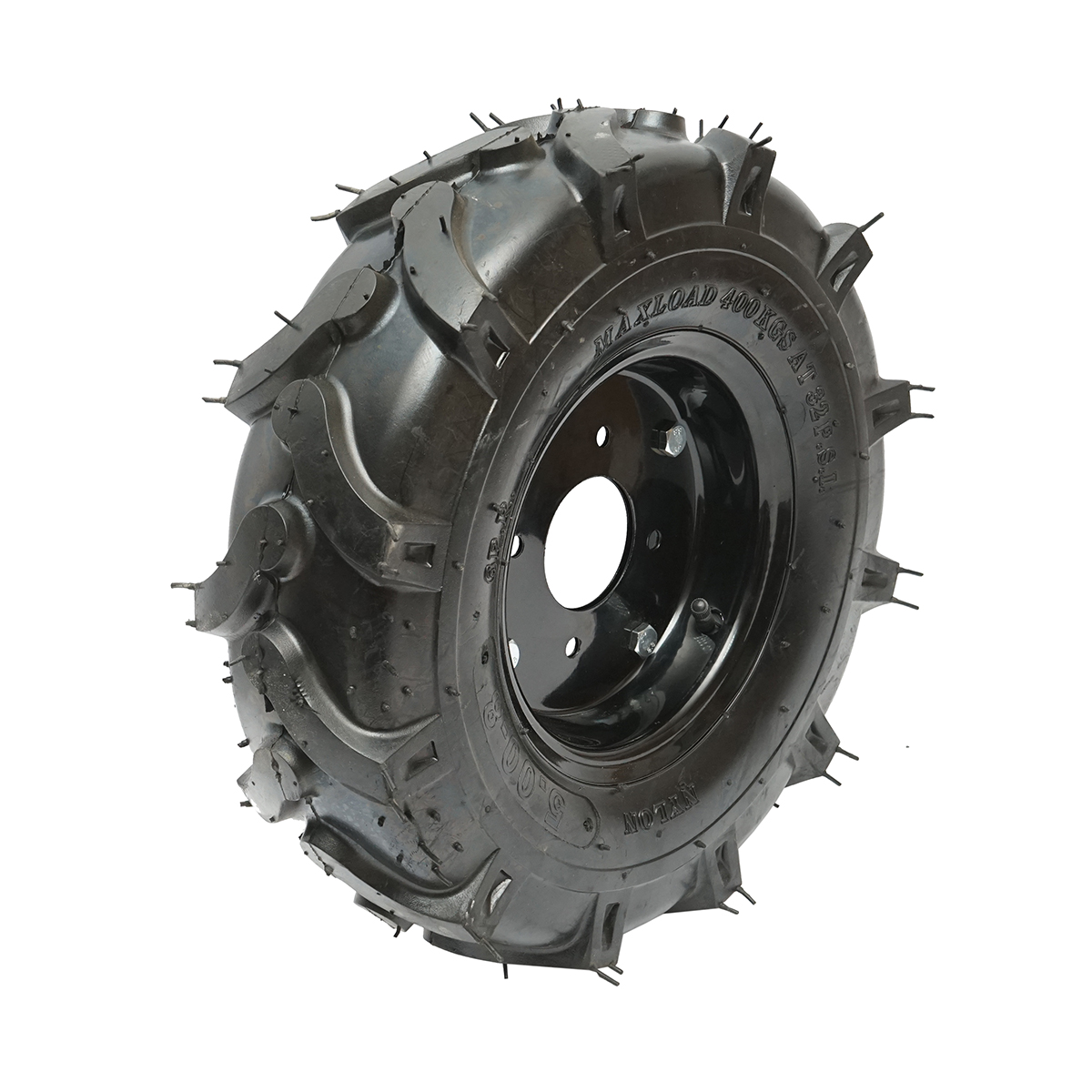 Roata completa 500/8 crampon 6PR cu janta neagra