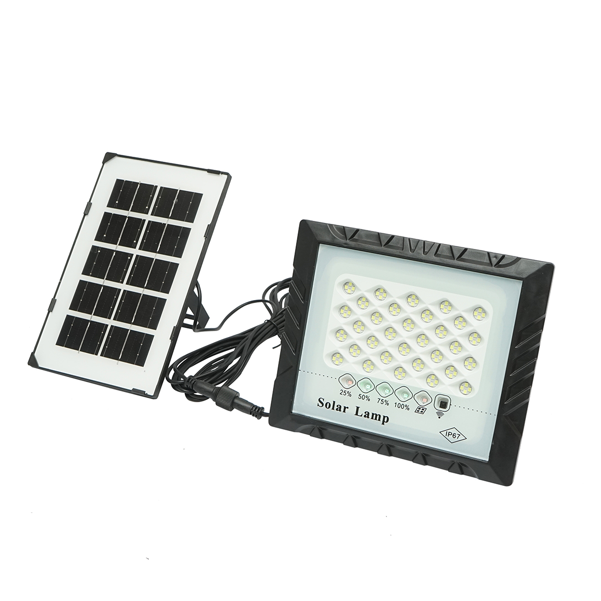 Proiector LED 25W cu panou solar 3W, baterie Li-ion 4000mAh si telecomanda IP67 Breckner Germany