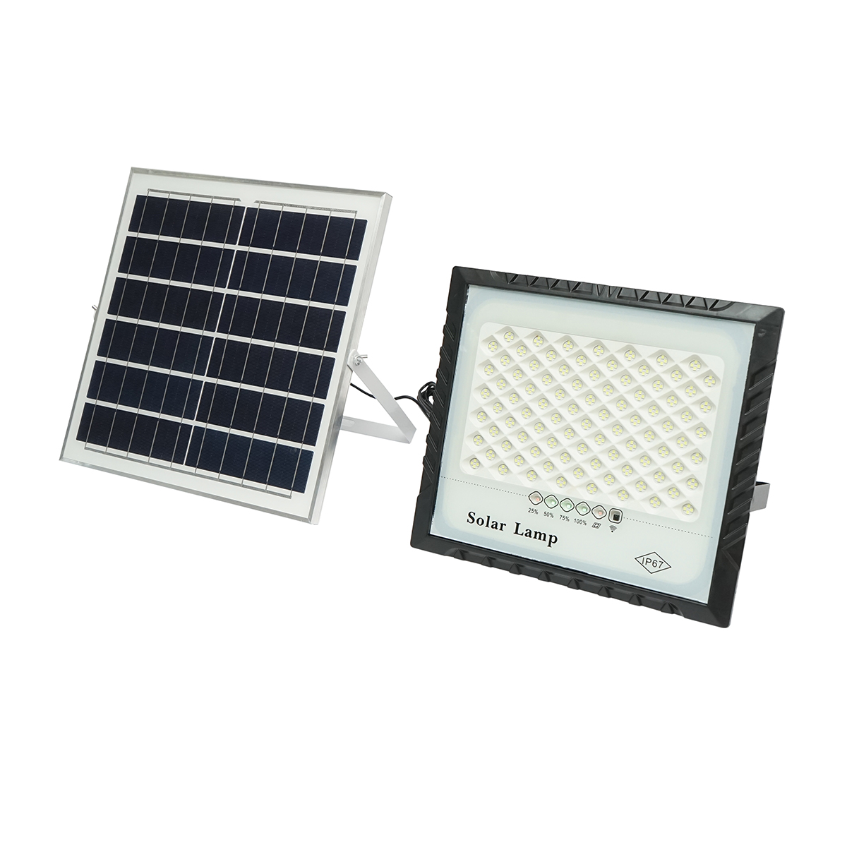 Proiector LED 100W cu panou solar 15W, baterie Li-ion 15000mAh si telecomanda IP67 Breckner Germany