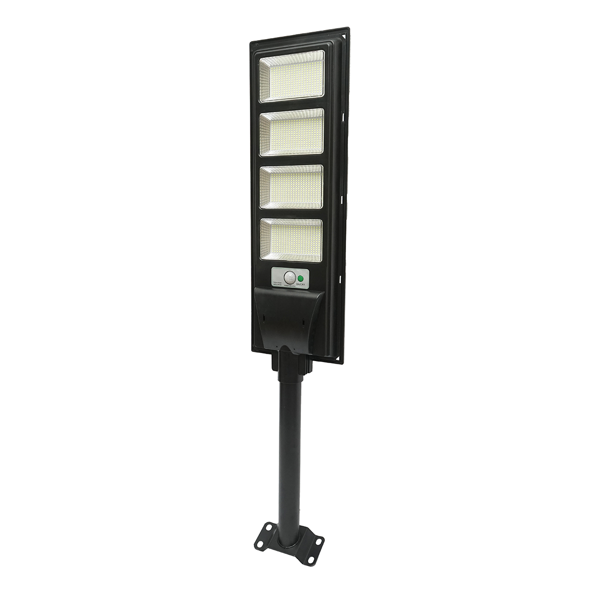 Lampa solara LED iluminat stradal 200W 6500K cu panou solar 12W, baterie 12000mAh, telecomanda, prindere pe stalp IP65 Breckner Germany