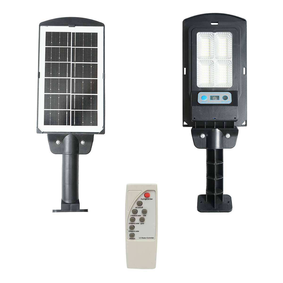 Lampa solara LED iluminat stradal 6500K cu panou solar 3W, baterie 12000mAh, prindere pe stalp IP67 Breckner Germany