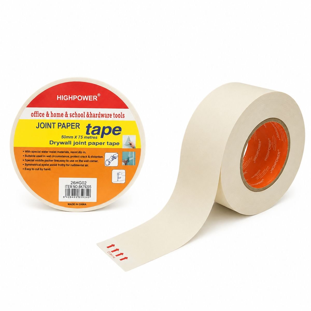 Banda hartie armare rosturi rigips 50mm x 75m HighPower