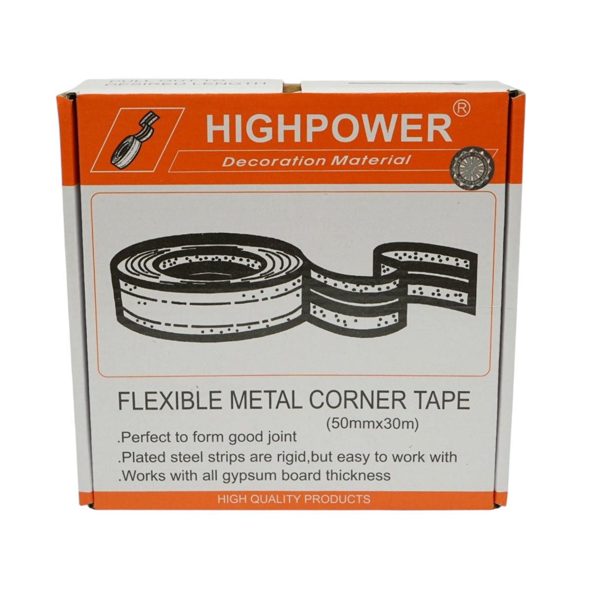 Banda protectie colturi rigips cu insertie metalica 50mm x 30m HighPower – imagine 7