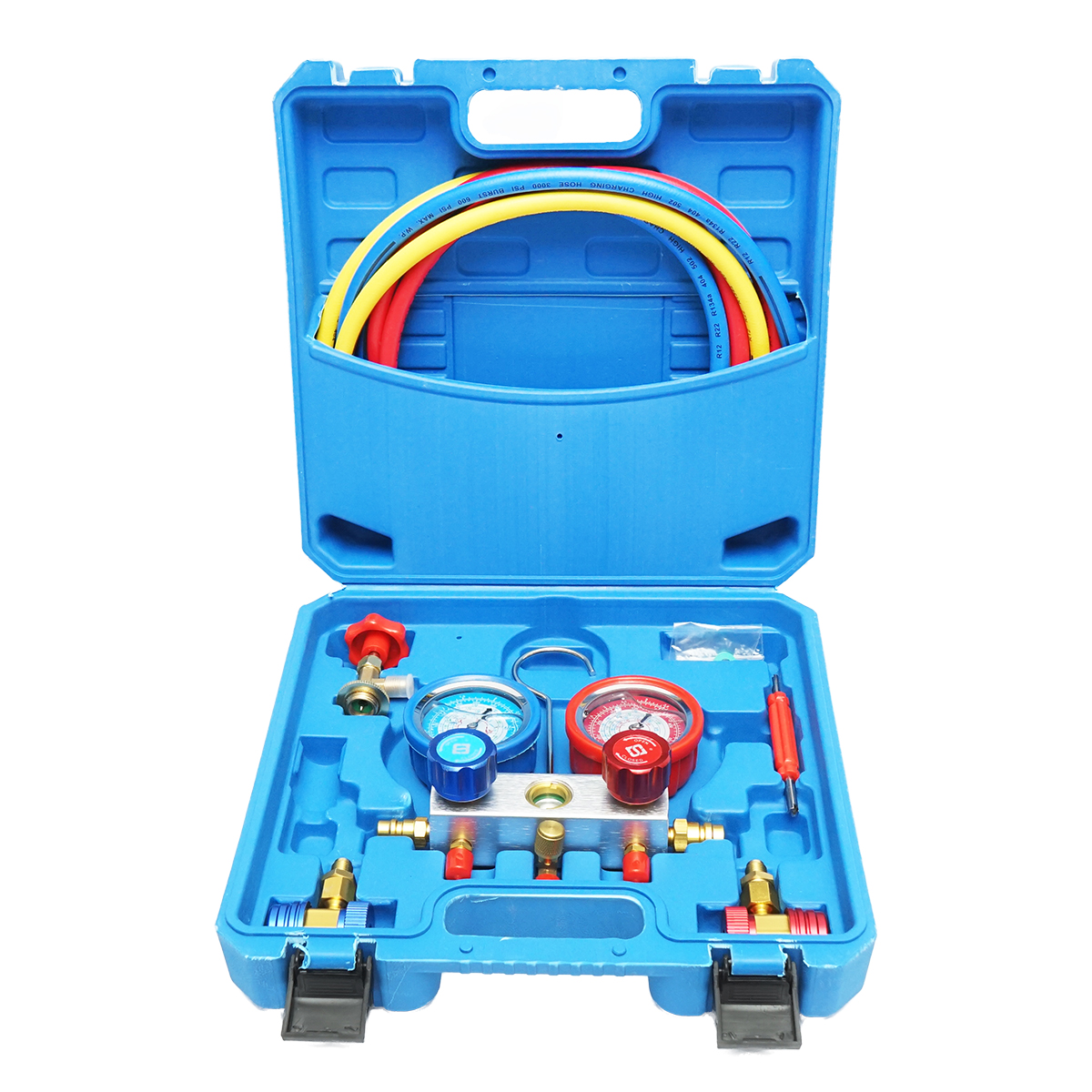 Trusa verificare si incarcare instalatii aer conditionat auto R22, R32, R134a, R410a