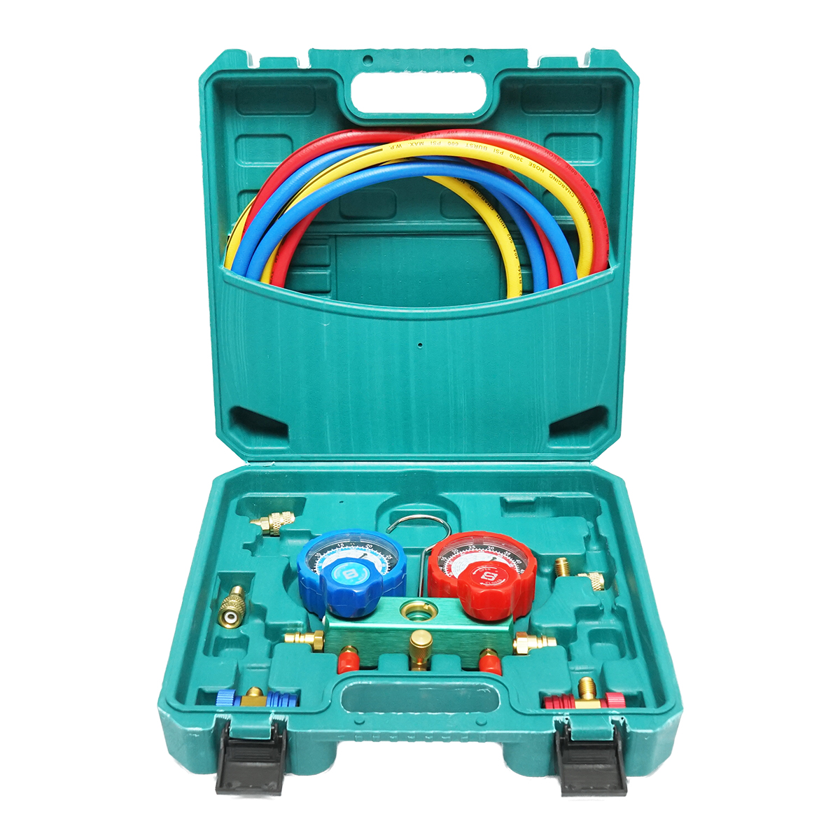 Trusa verificare si incarcare instalatii aer conditionat auto, freon R22, R32, R134a, R410a