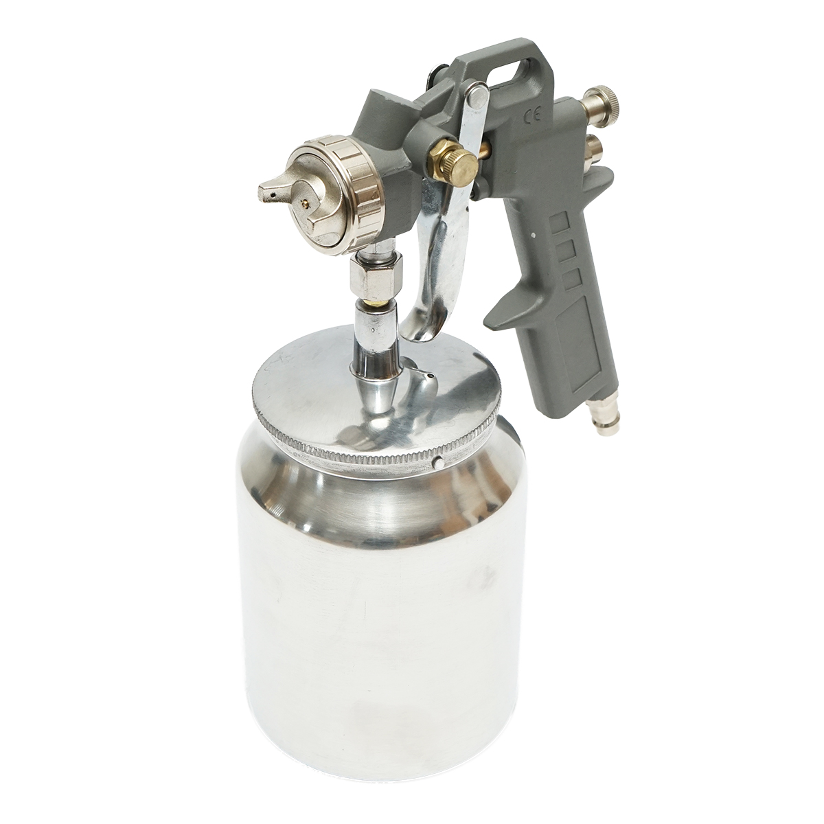 Pistol de vopsit cu aer comprimat 1L, cupa din inox in partea de jos, duza 1.5mm