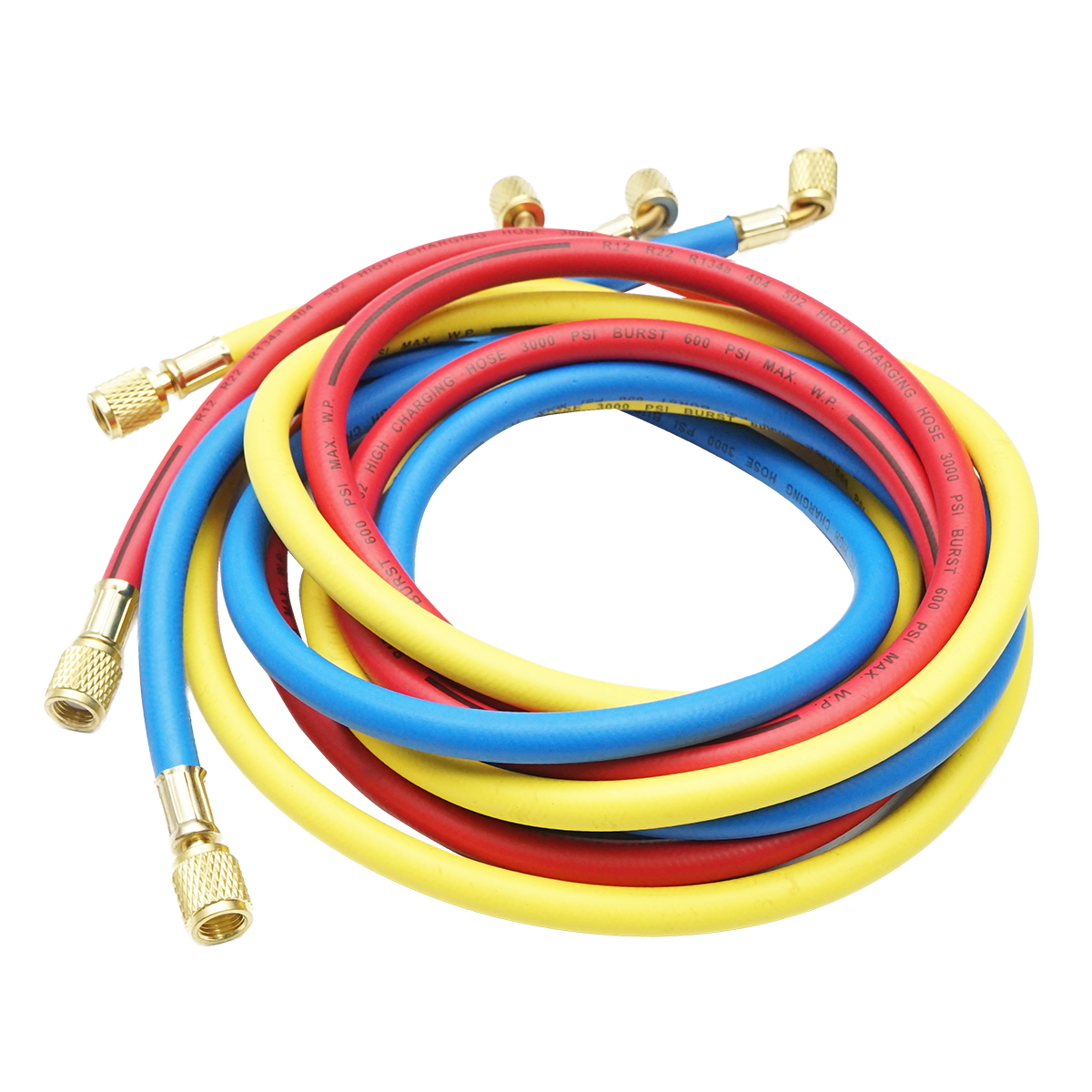 Set furtun 180 cm 3 culori pentru incarcare freon R12, R22, R134a, 404, 502