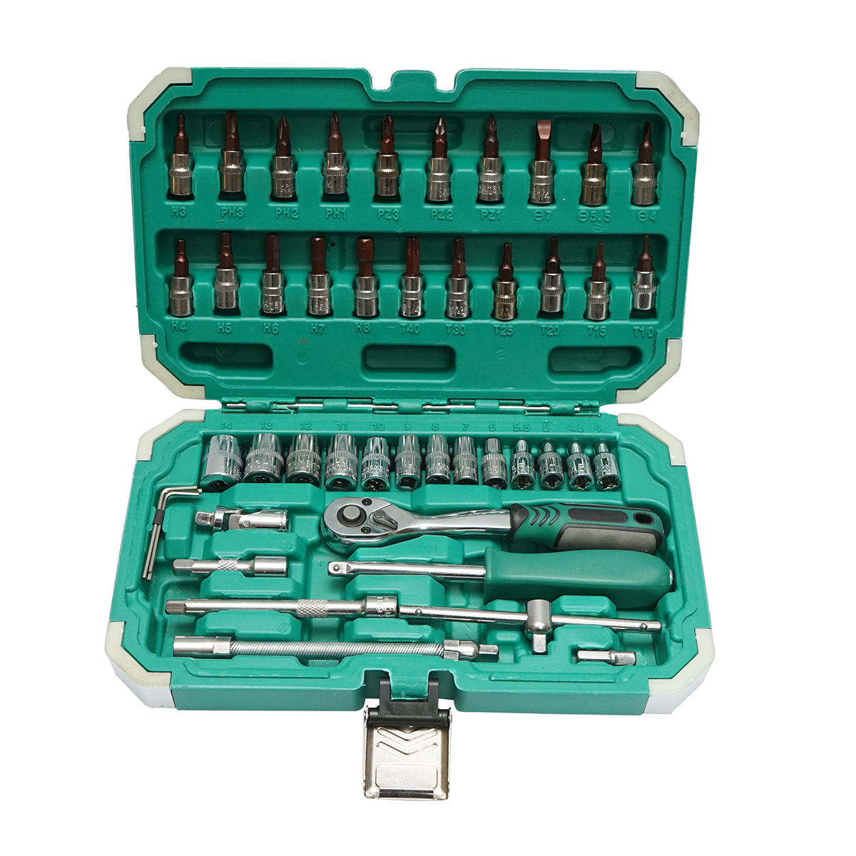 Trusa chei tubulare, torx, hex cu clichet 46 piese Breckner Germany