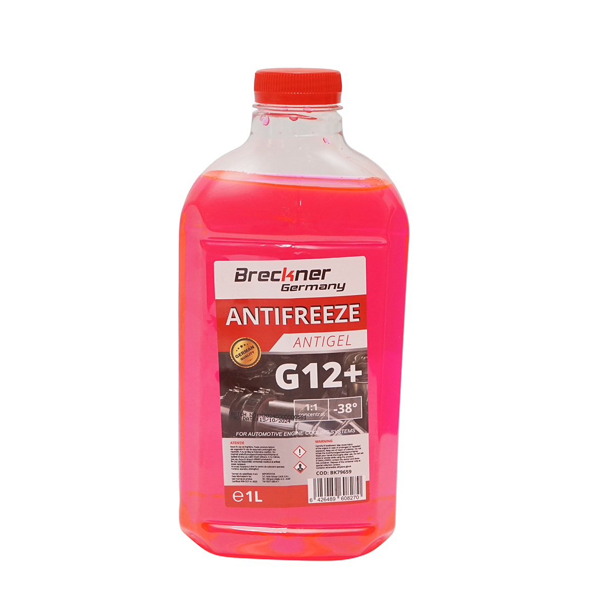 Antigel G12+ rosu/roz -38 grade 1L Breckner Germany