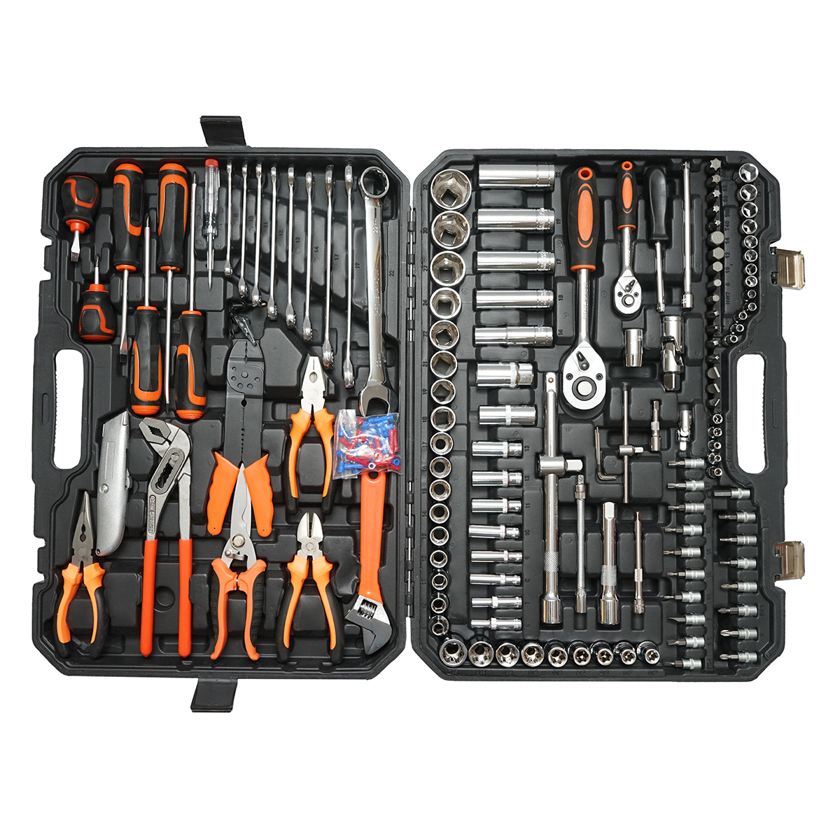 Trusa chei tubulare, chei fixe, biti, torx cu scule si unelte 160 piese Breckner Germany – imagine 2