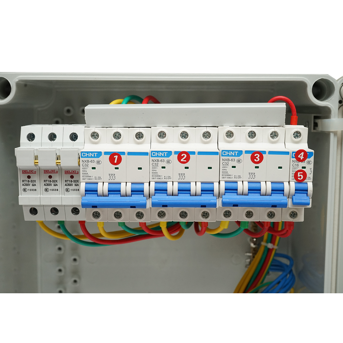 Tablou electric grup prize organizare santier 2x230V/16A, 3x400V/32A, 12 module 460x270x160mm IP44/IP67 SUNTREE – imagine 3