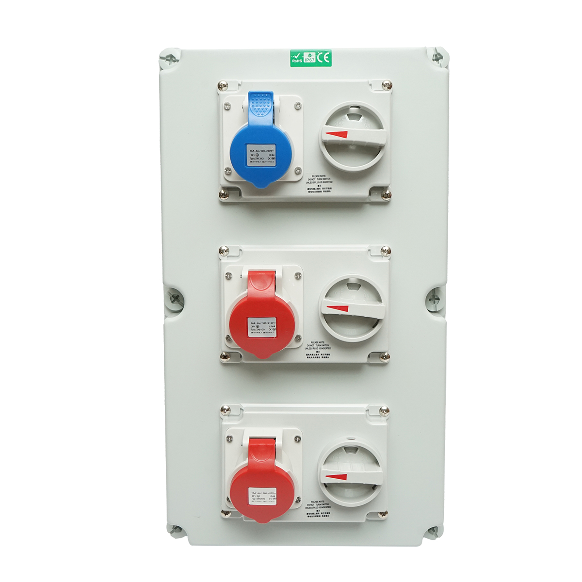 Tablou electric grup prize organizare santier 2x415V/16A, 1x250V/16A, 520x300x160mm IP44/IP67 SUNTREE