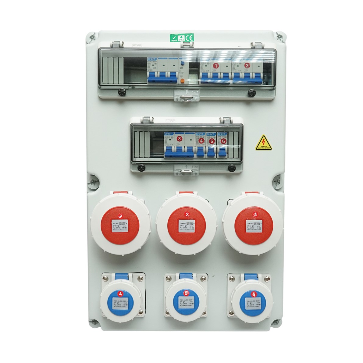 Tablou electric grup prize organizare santier 3x415V/32A, 3x250V/16A, 10 module, 540x360x180mm IP67 SUNTREE