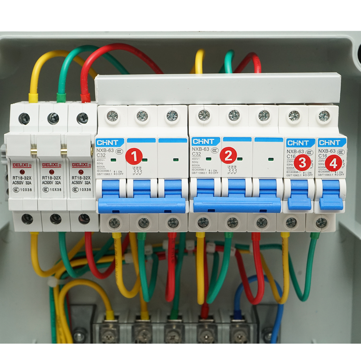 Tablou electric grup prize organizare santier 2x250V/16A, 2x415V/32A, 380x280x150mm IP44/IP67 SUNTREE – imagine 5