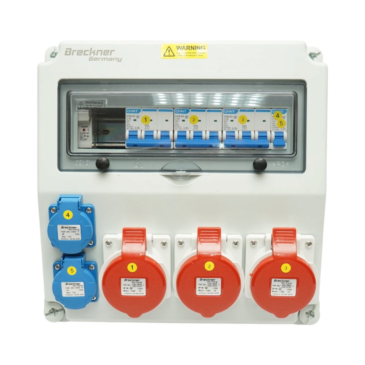 Tablou electric grup prize organizare santier 2x230V/16A, 3x415V/16A, 330x330x170mm IP44/IP67 Breckner Germany