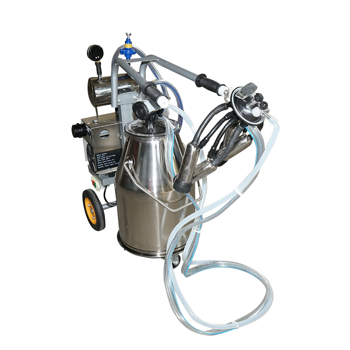 Aparat de muls vaci 1 post 650W, bidon inox 25L, grup de muls cu 4 mansoane, presiune vid 45-50 kPa, pulsatii 60-80 cpm – imagine 2