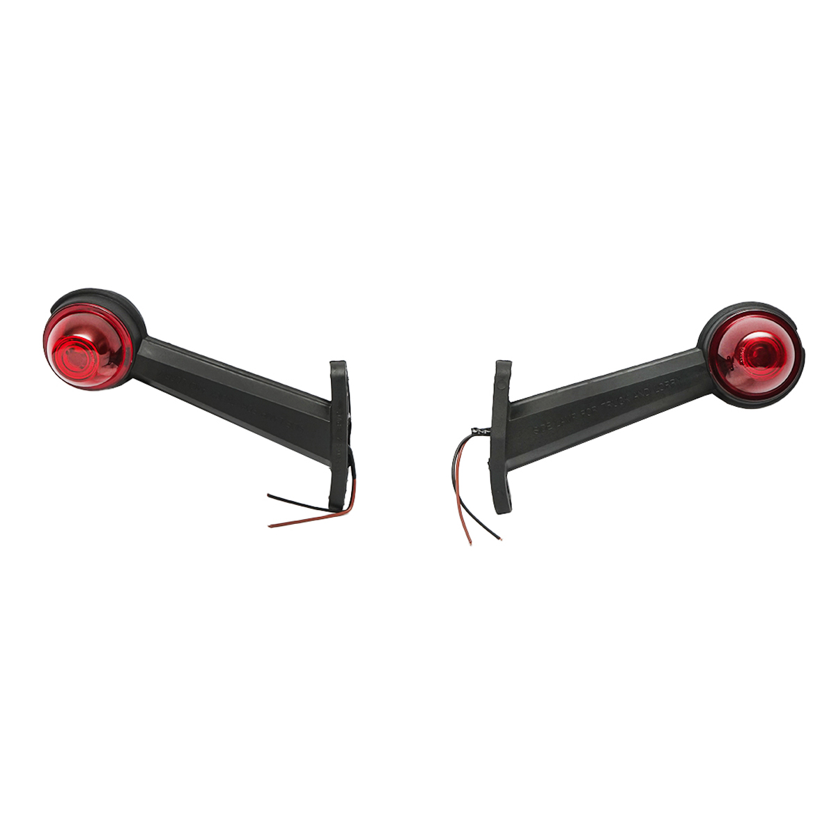 Lampi laterale de gabarit cu LED 24V, rosu-alb, PVC dur /set