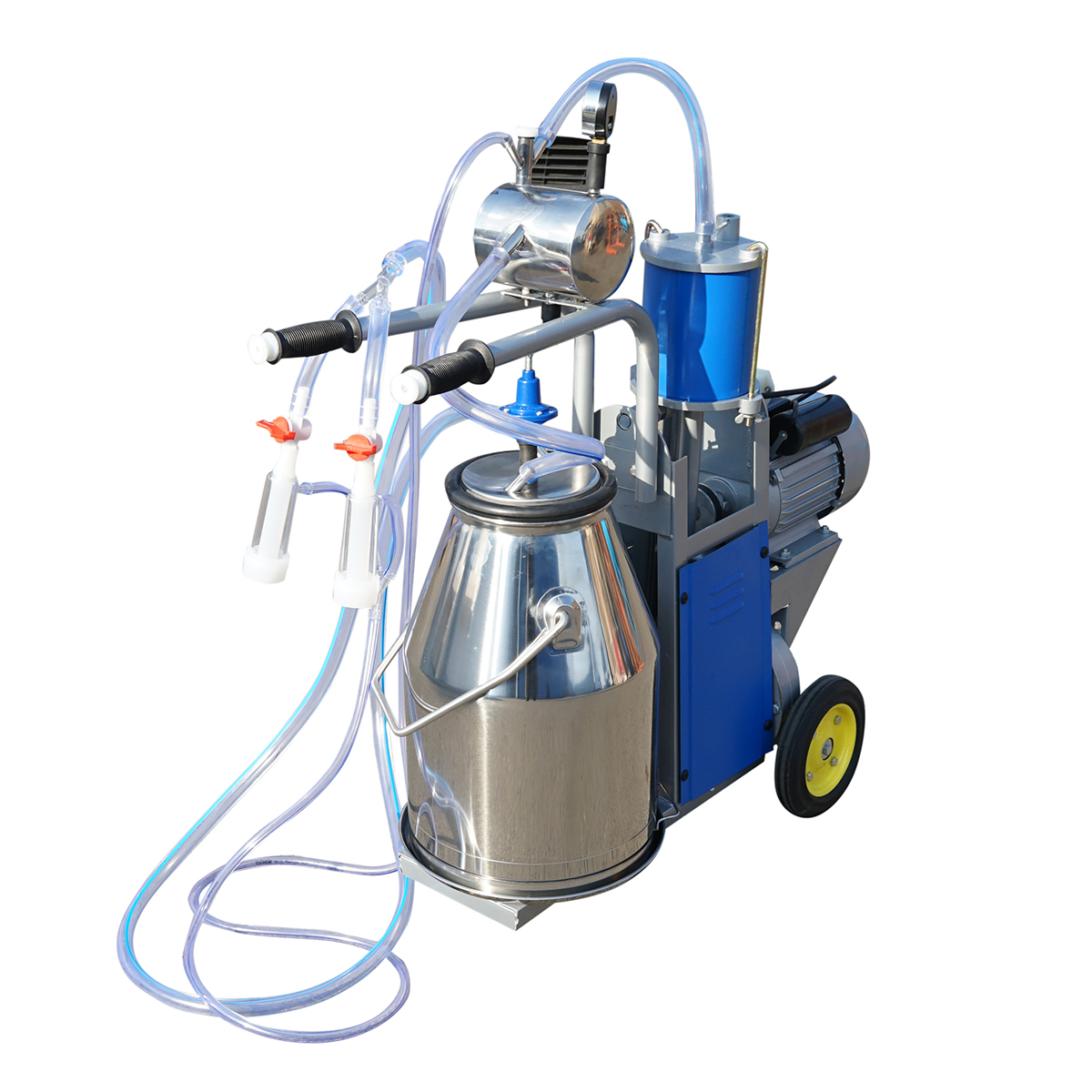 Aparat de muls oi si capre 1 post 550W, 220V bidon inox 25L, grup de muls cu 2 mansoane, presiune vid 45-50 kPa, pulsatii 60-80 cpm
