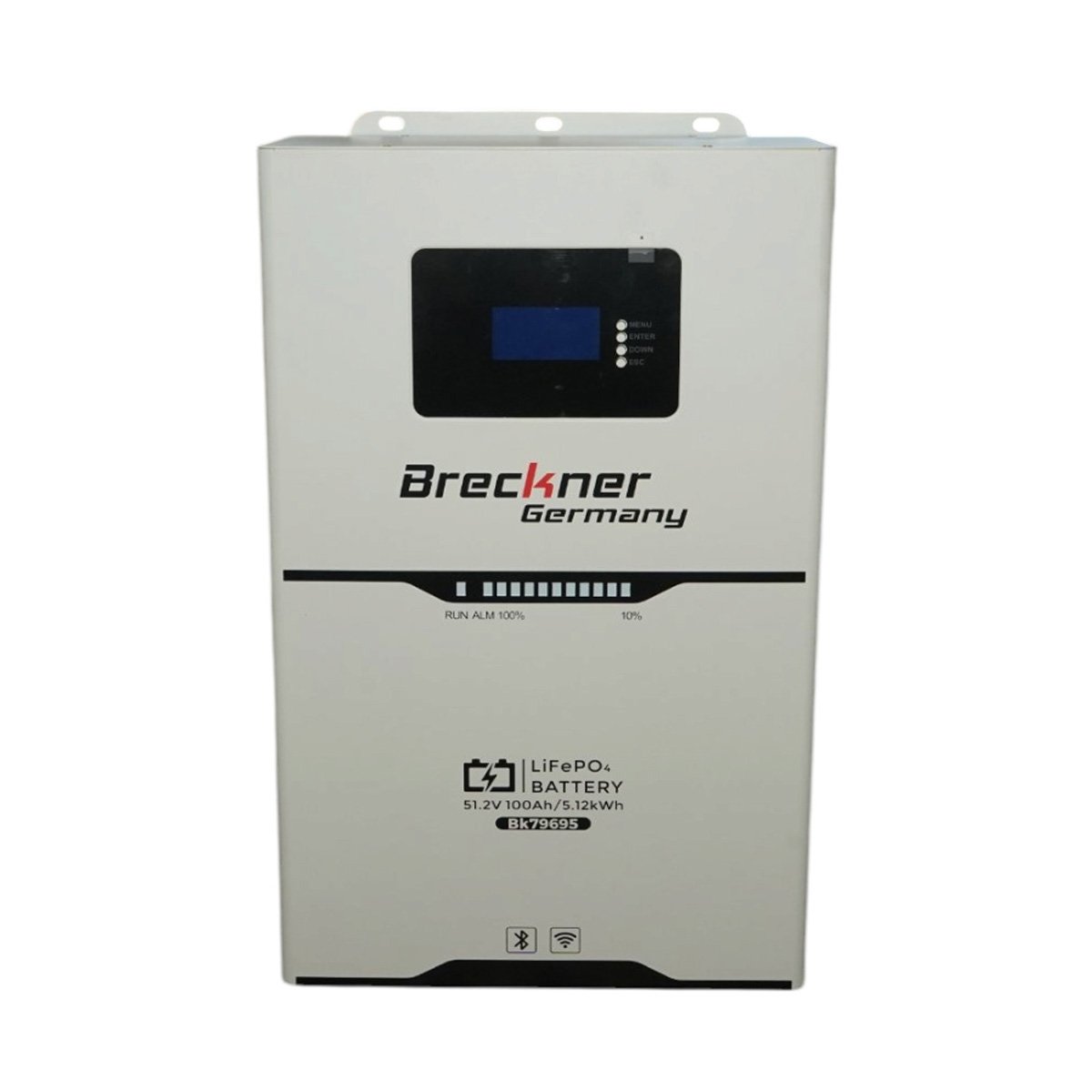 Baterie LiFePO4 5.12kWh, 51.2V, 100Ah cu BMS, Wi-Fi, Bluetooth, deep cycle, display LCD Breckner Germany