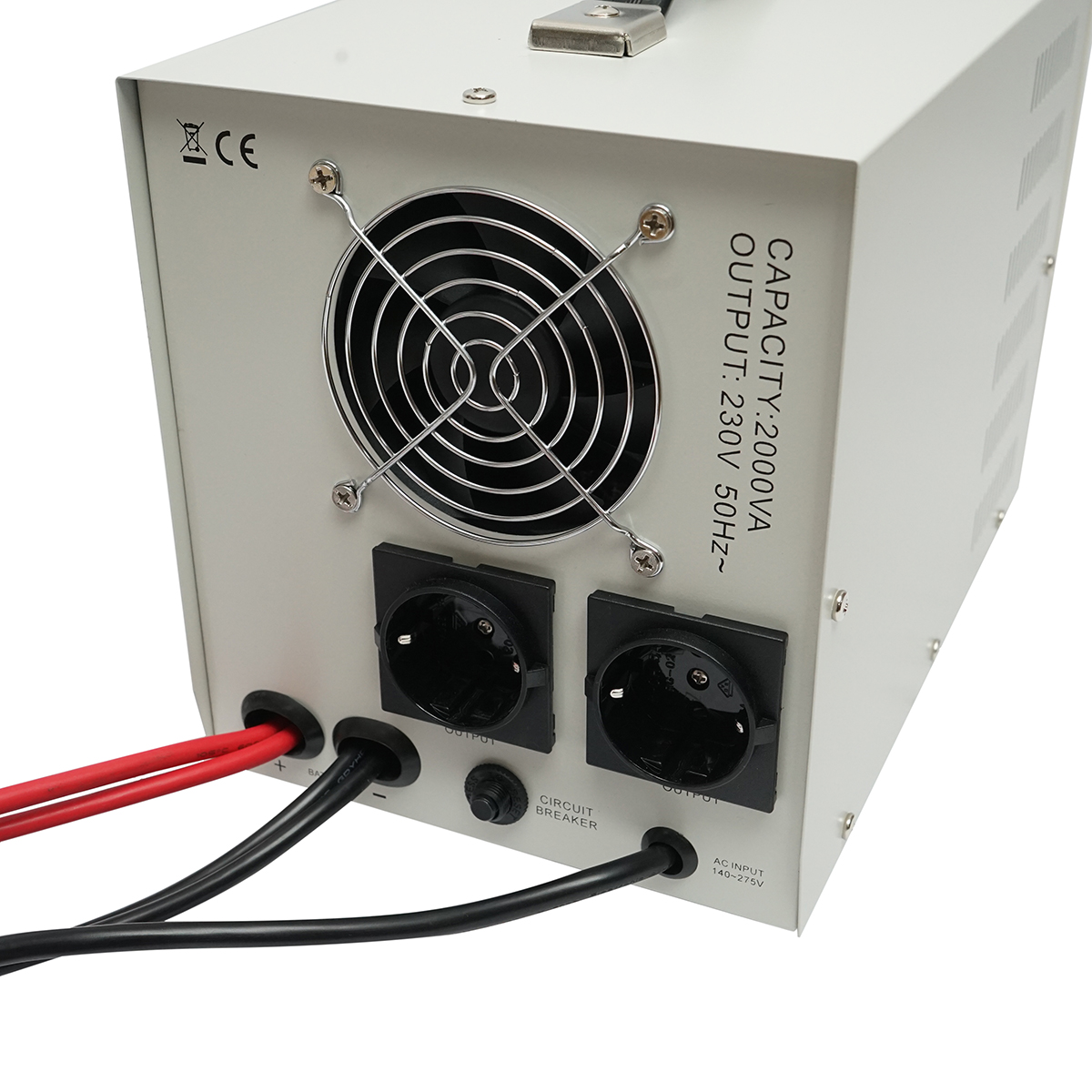 UPS cu invertor centrala termica 1400W/2000VA, unda sinusoidala pura 24V/230V, 2 prize schuko, afisaj LCD, AVR Breckner Germany – imagine 5