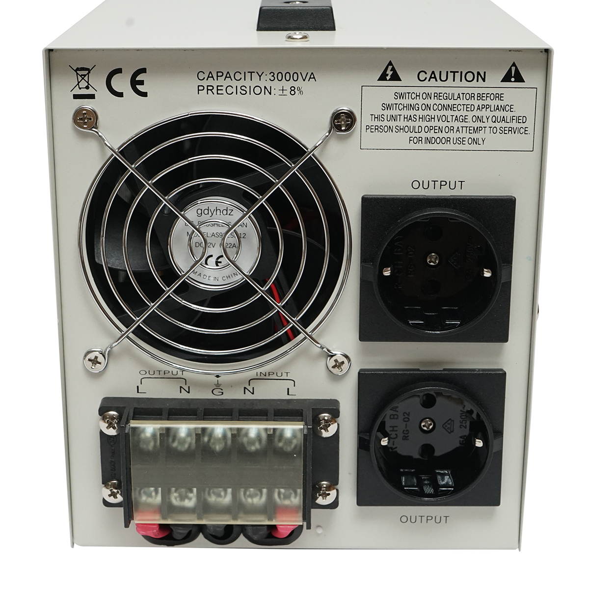 Stabilizator automat de tensiune 3000VA, 140-260V cu releu monofazat, 2 prize schuko 230V, afisaj LCD Breckner Germany – imagine 5