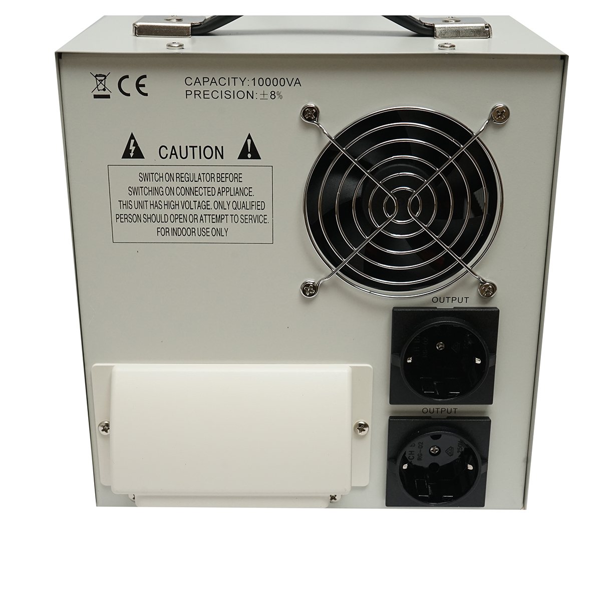 Stabilizator automat de tensiune 10000VA, 140-260V cu releu monofazat, 2 prize schuko 230V, afisaj LCD Breckner Germany – imagine 5
