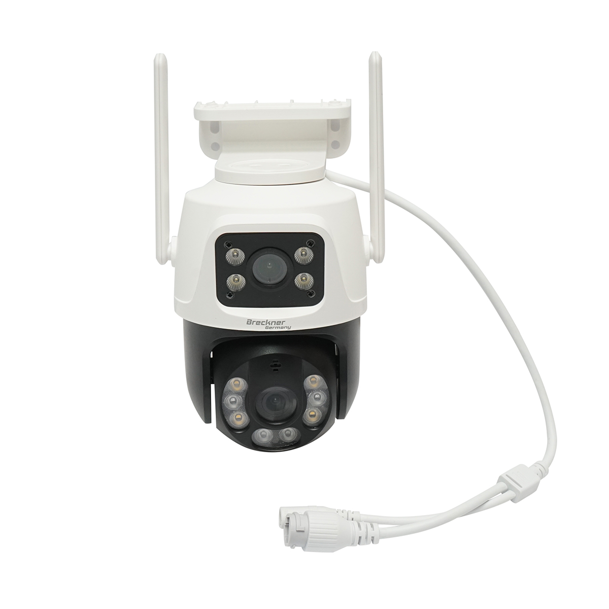 Camera de supraveghere lentila duala 6 MP, P2P WIFI 2.4GHz, rotire 360 grade PTZ cu senzor de miscare, sirena, detectie umana si aplicatie iCSee