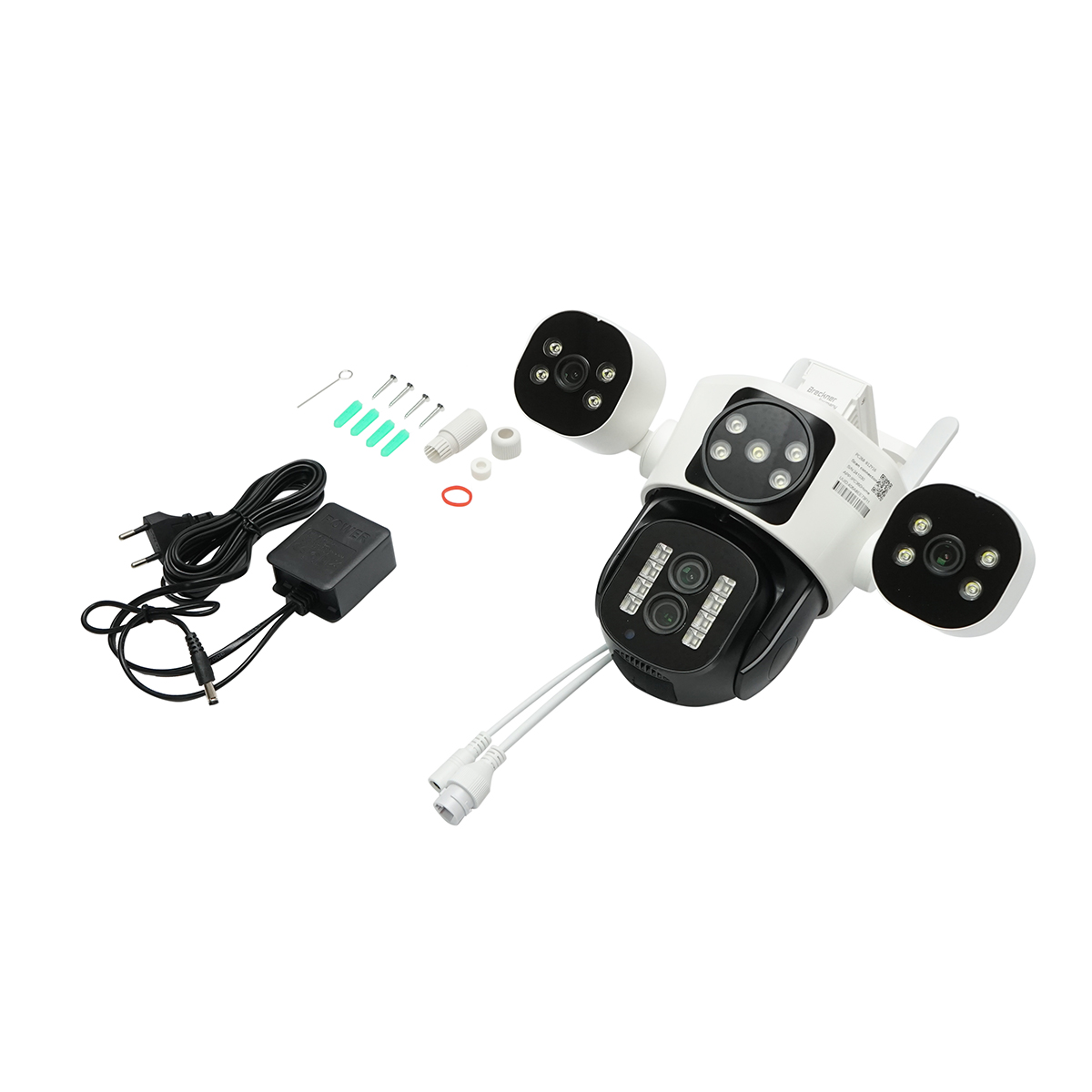 Camera de supraveghere 4 lentile, 3 obiective 16 MP, WIFI 2.4GHz, rotire 360 grade PTZ cu senzor de miscare, zoom 10X, alarma, IR night vision, detectie umana si aplicatie IPC360 Home – imagine 2