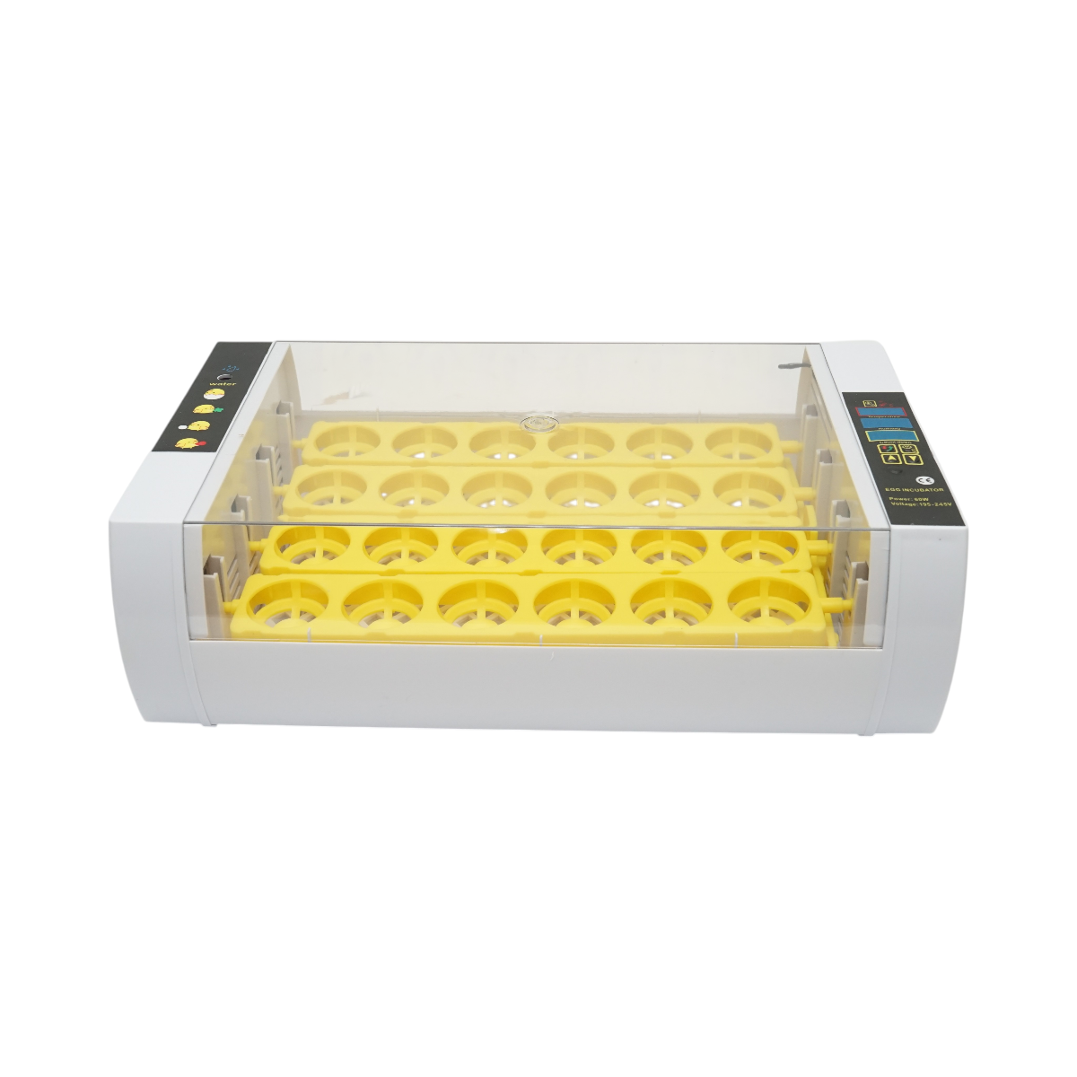 Incubator automat 24 oua 60W,  220V cu rotire automata, control temperatura, umiditate, afisaj digital