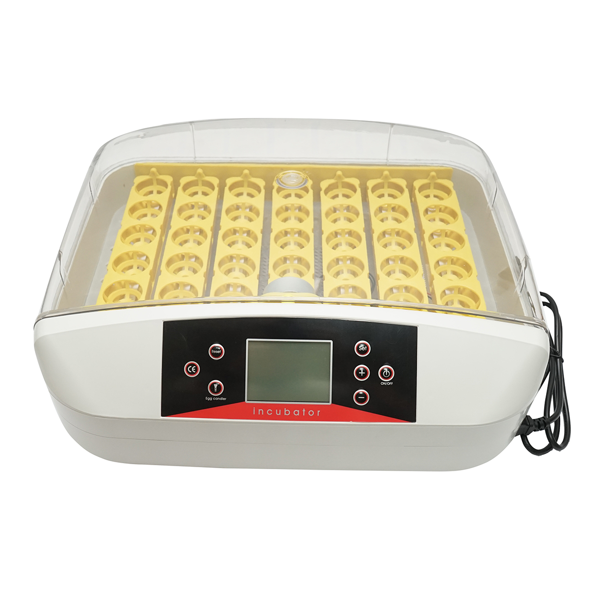 Incubator automat 42 oua 220V cu rotire automata, control temperatura, umiditate, afisaj digital, tava iluminata LED